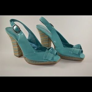 Tribeca turquoise sling back
